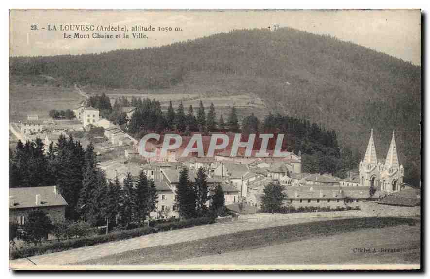 La Louvesc (Ardèche) — Le Mont Chaise et la Ville — Cliché J. Beranin