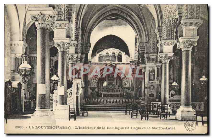CPA La Louvesc Ardeche L'Interieur de la Basilique St Regis et le Maitre Autel 