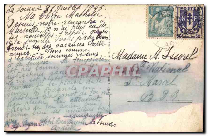CPA La Louvesc Panorama et le Mont Besset vus de la Rochelippe  — Verso