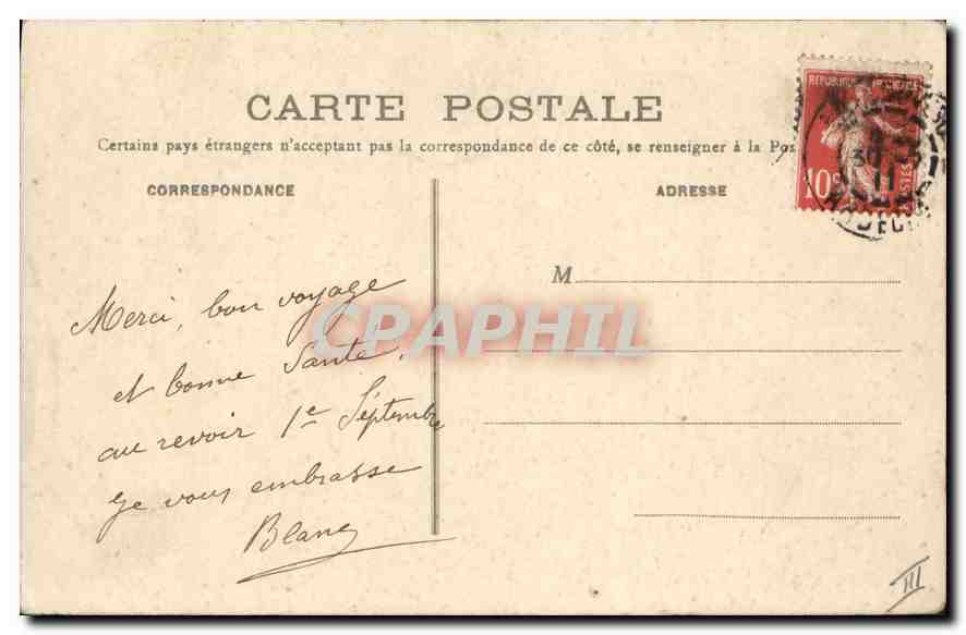 CPA La Louvesc Allee de la Fontaine Mendiant Femme — Verso