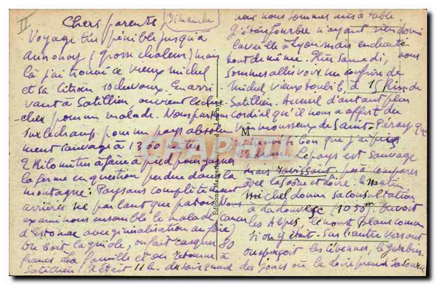 CPA La Louvesc vue generale et Mont Choix La Montee de la Fontaine St Regis et le Calvaire  — Verso