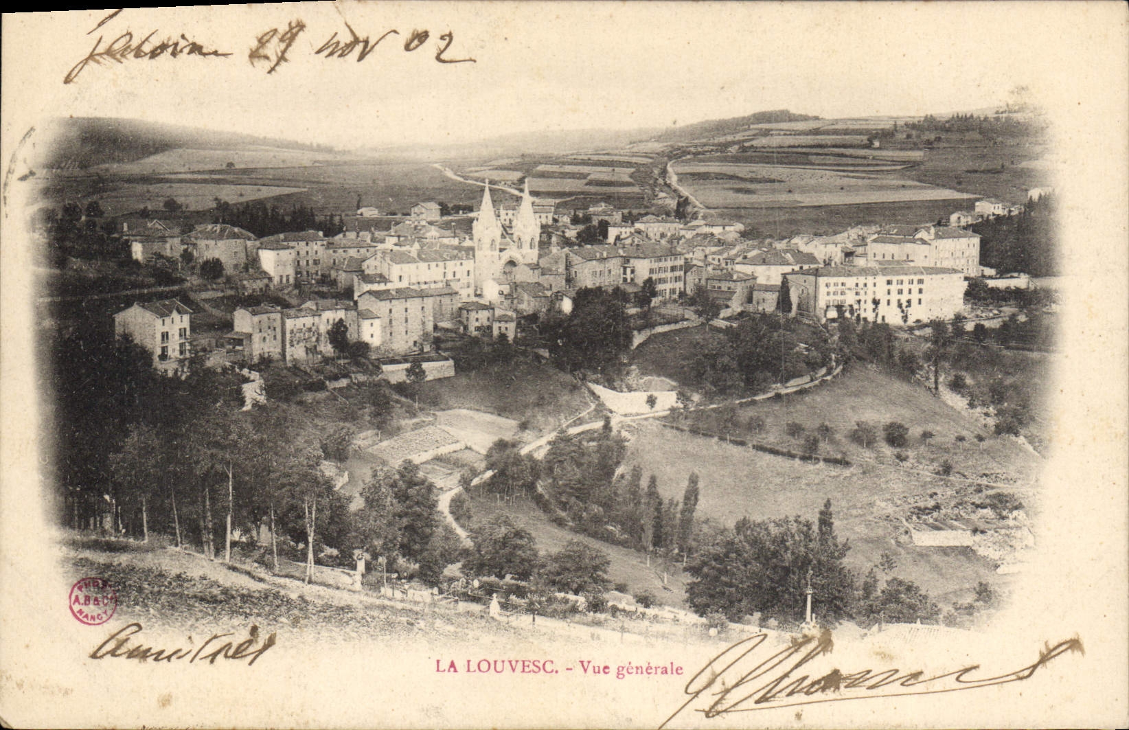 La Louvesc - Vue générale — éditeur A. B. A. C. et n° de série non visible