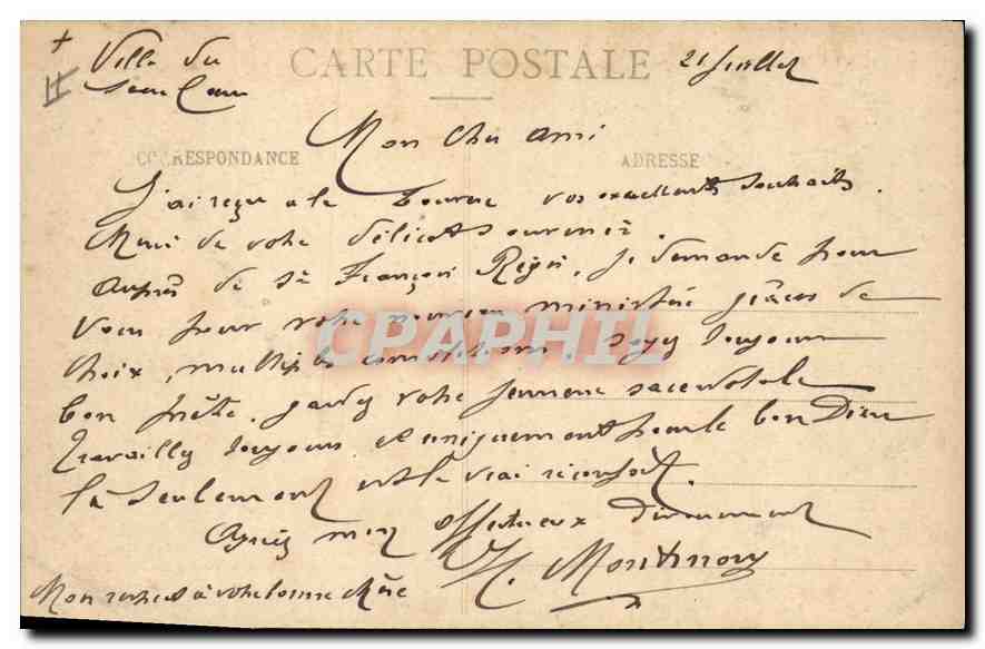 CPA La Louvesc le lac et le Mont Besset  — Verso