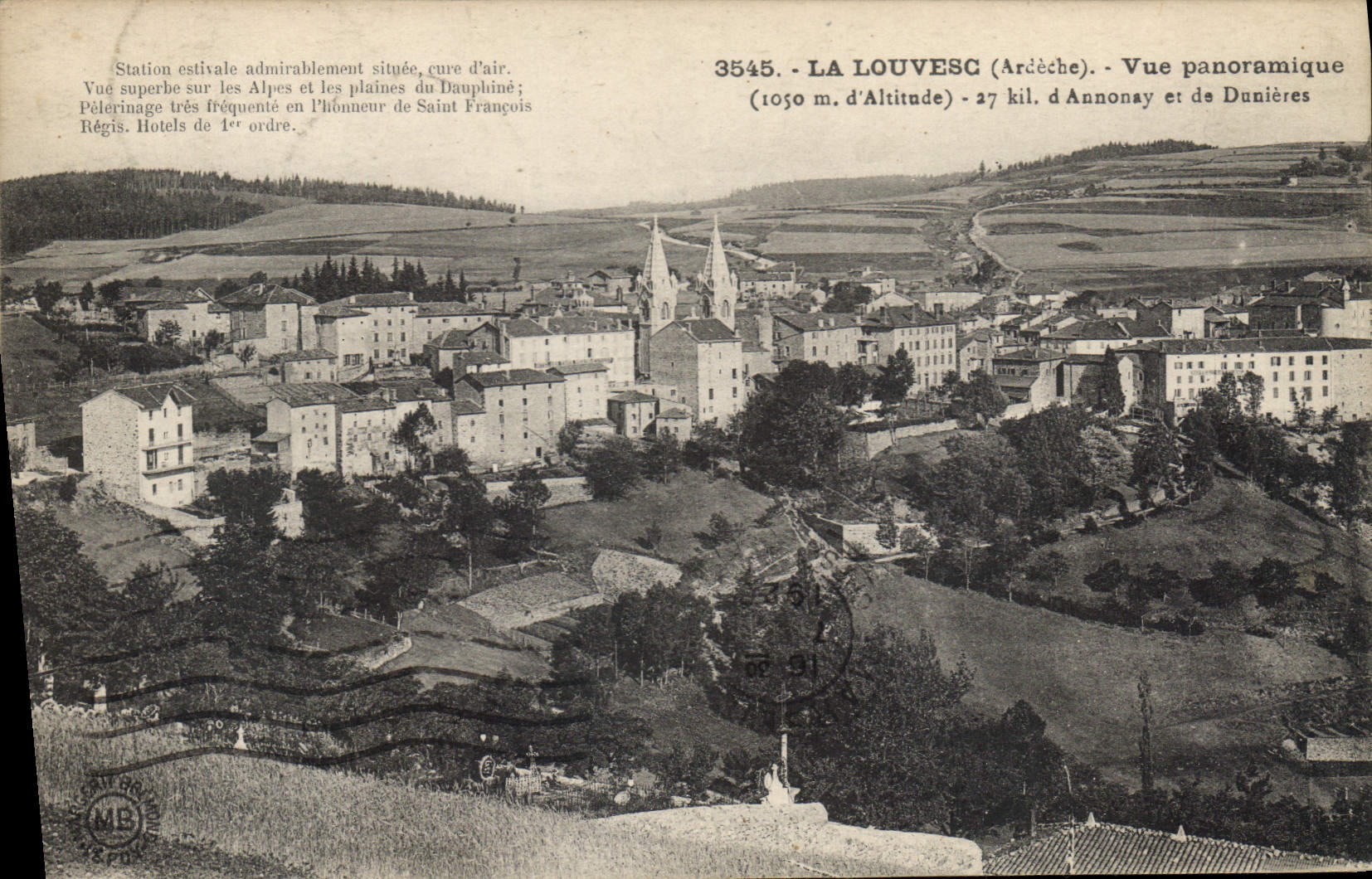La Louvesc (Ardèche) — Vue panoramique — Éditeur MB, n° 3545