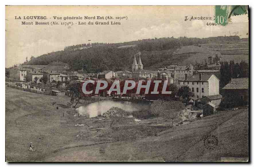 CPA La Louvesc vue generale Nord Est Mont Besset Lac du Grand Lieu 