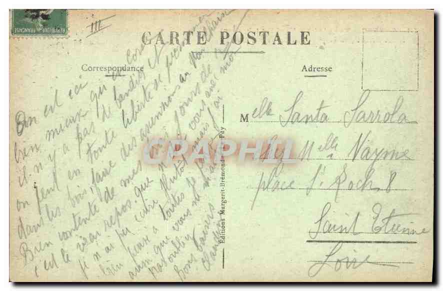 CPA La Louvesc vue generale Nord Est Mont Besset Lac du Grand Lieu  — Verso