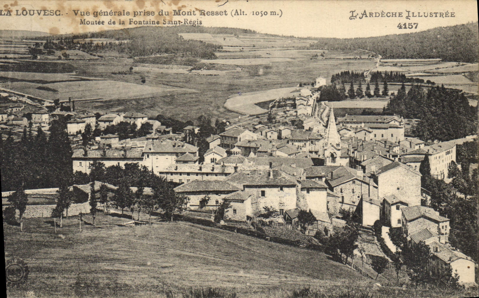 La Louvesc — Vue générale prise du Mont Resset (Alt. 1050 m.) — L'Ardeche Illustrée 4157