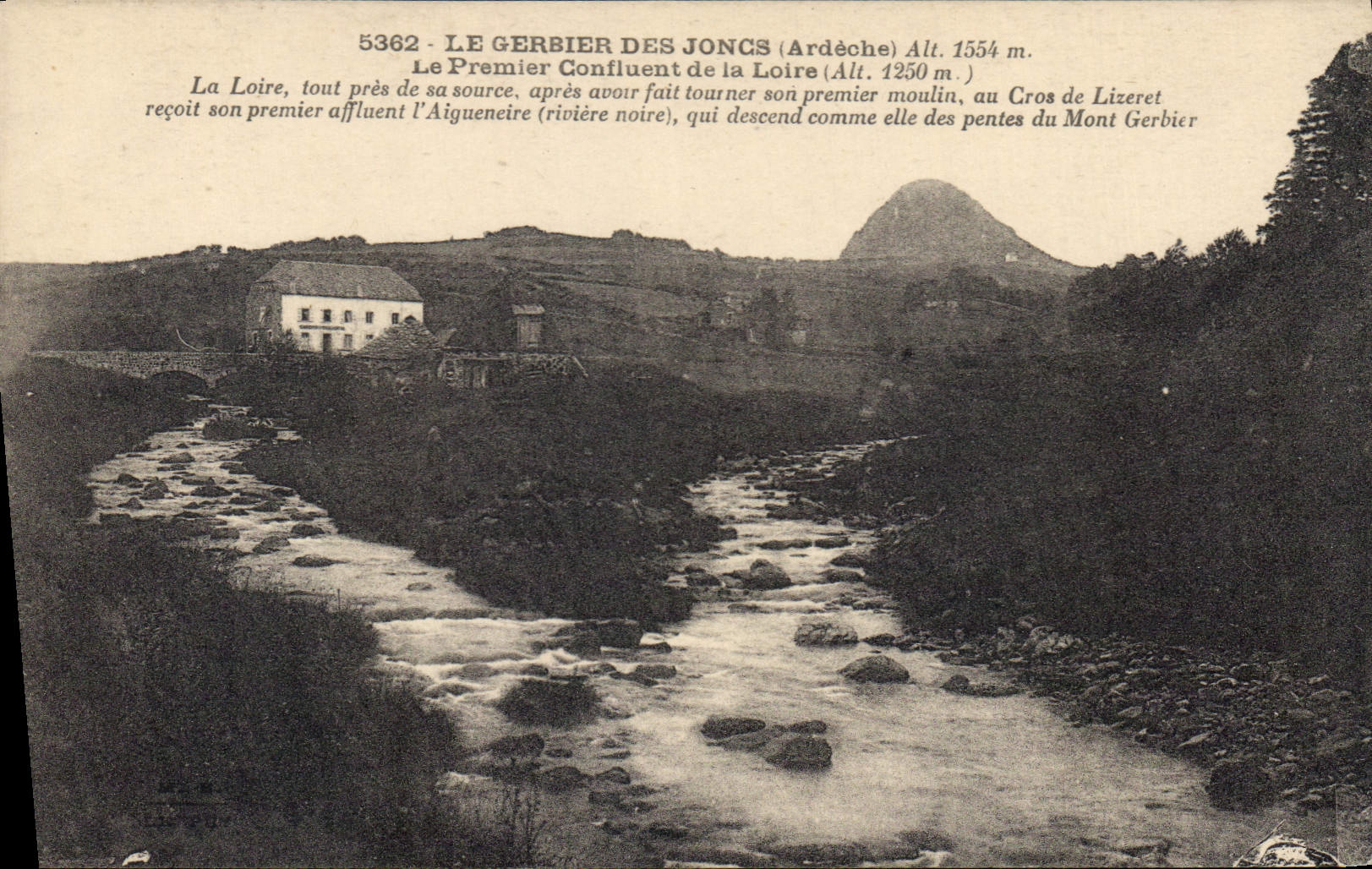 Le Gerbier des Joncs (Ardèche) — premier confluent de la Loire — Éditions d'Art Margerit-Bremond-Le Puy, n° 5362