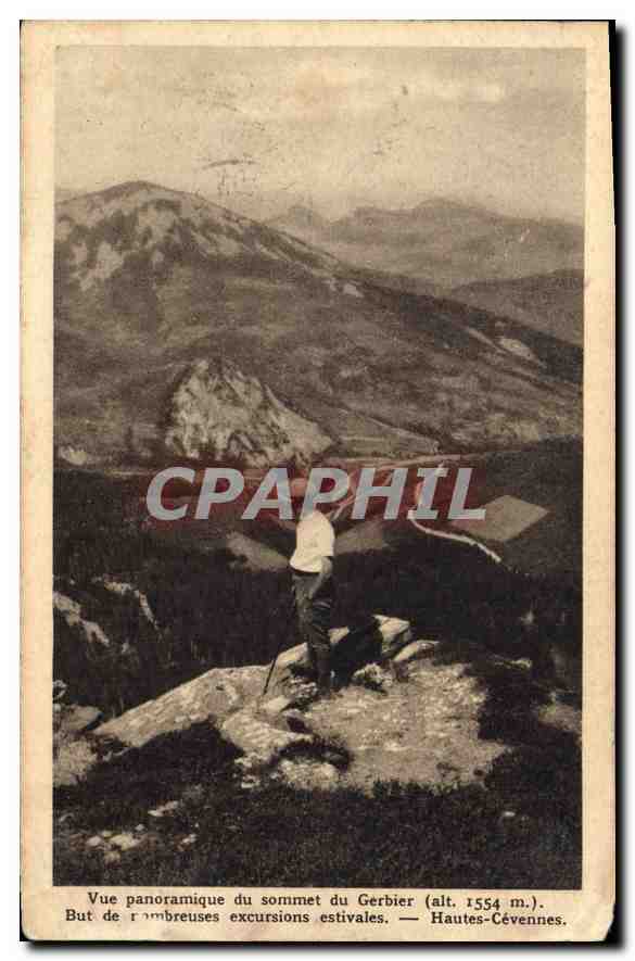 Antike Ansichtskarte Panoramablick auf den Gipfel des Gerbier (Höhe 1554 m) — Ziel zahlreicher Sommerausflüge Hoch