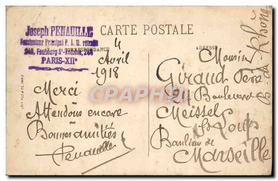 CPA Paris Notre Dame et le Pont — Verso