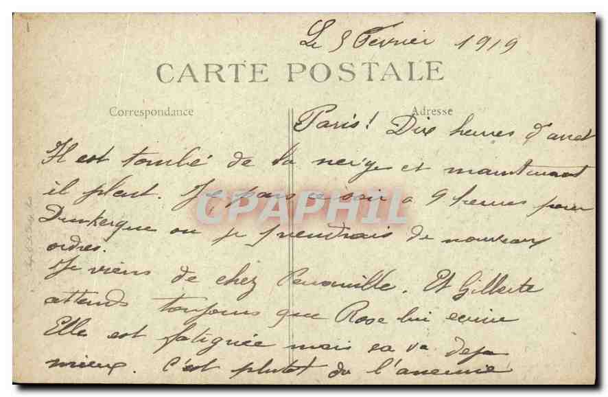 CPA Paris Arc de Triomphe de L'Etoile — Rückseite
