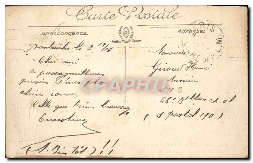 CPA Paris (XIIe) La Gare de Lyon — Rückseite