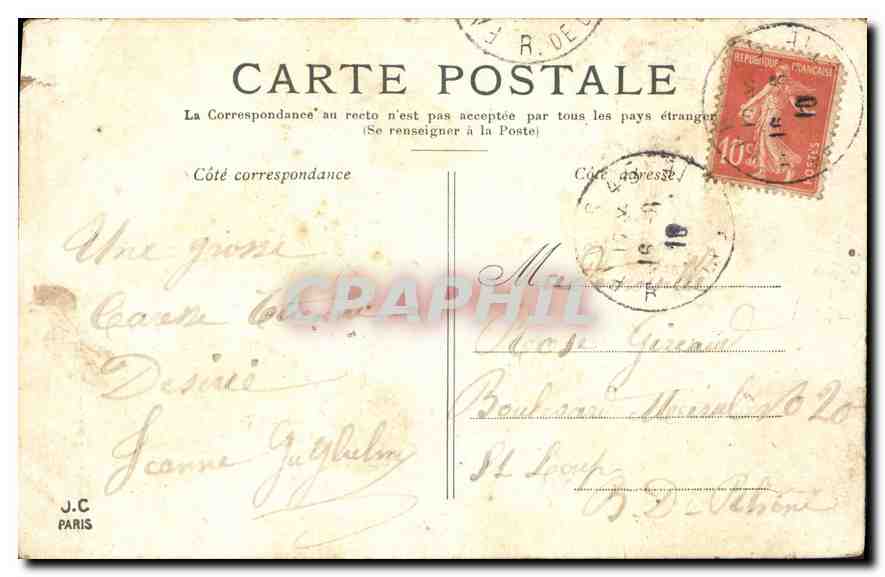 CPA Paris Le Pantheon — Rückseite