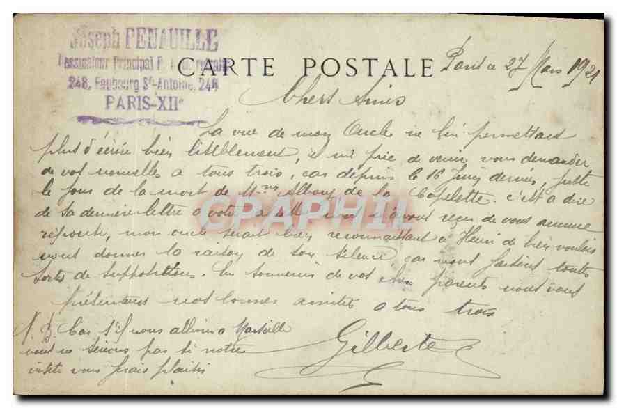 CPA Paris L'Hotel de Sens — Rückseite