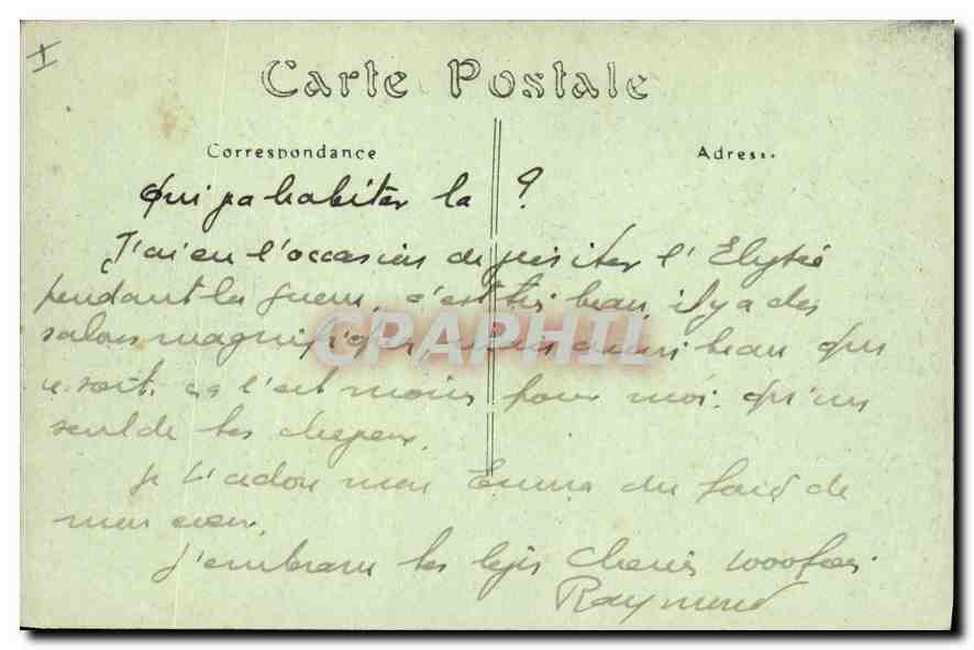 CPA Paris L'Elysee Palais de la Presidence — Rückseite