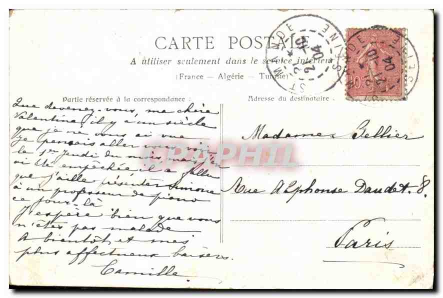 CPA Paris La Chambre des Deputes — Rückseite