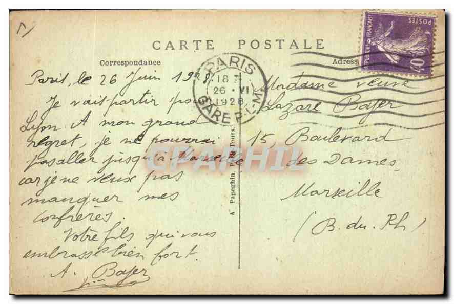 CPA Paris Le Jardin des Tuileries et le Pavillon de Rohan — Rückseite