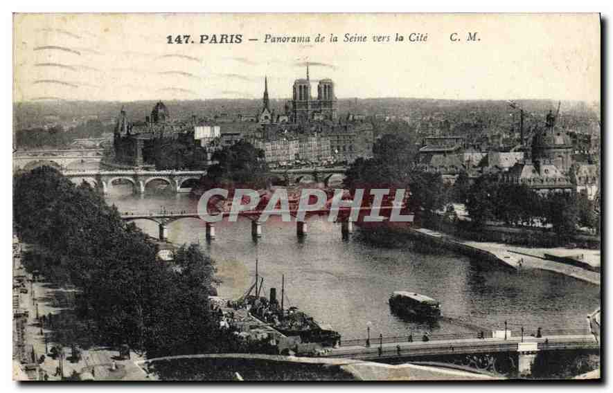 CPA Paris Panorama de la Seine vers la Cite