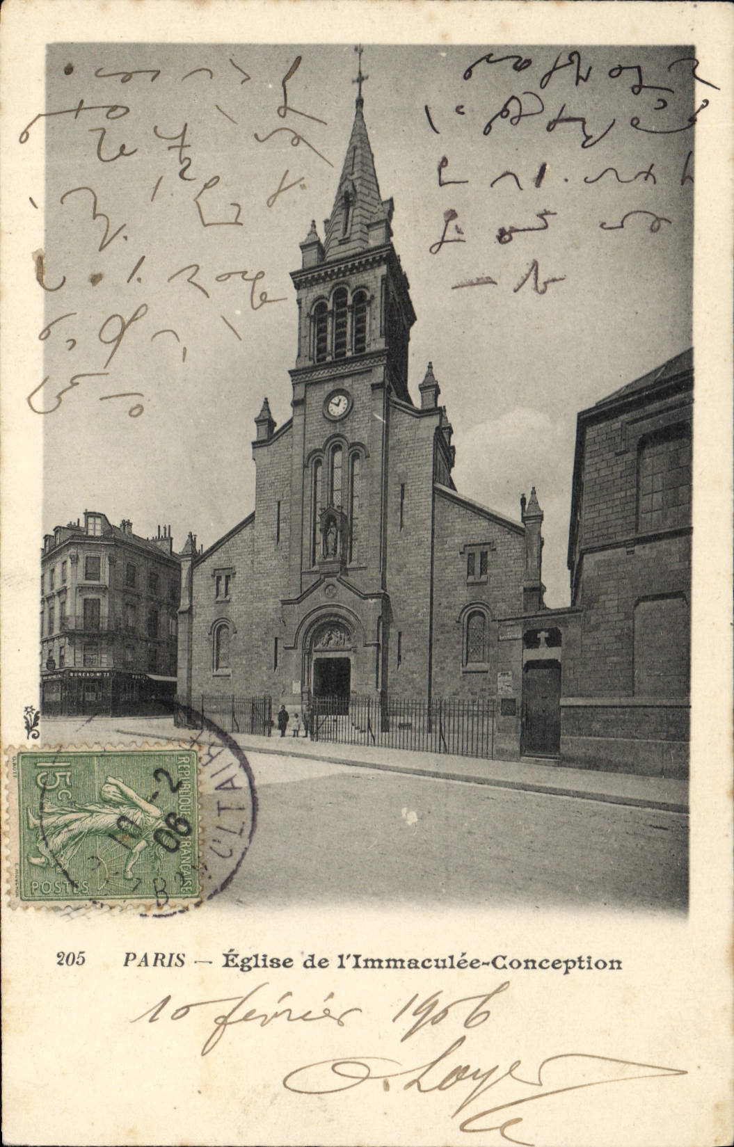 Paris — Église de l'Immaculée-Conception — Éditeur : La Chronique de la Sténographie, n°205