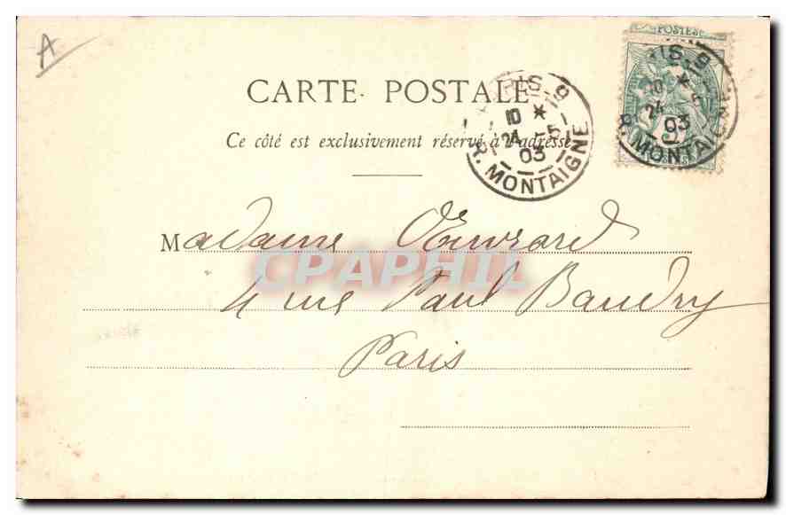 CPA Paris Le Palais de Justice et la Sainte Chapelle 29 mai 1909 — Verso