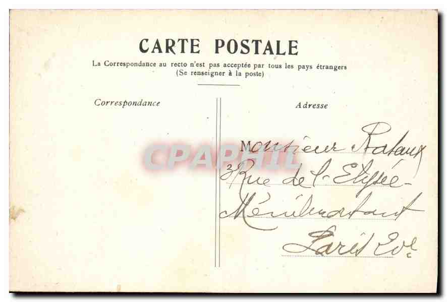CPA Paris La Madeleine — Rückseite