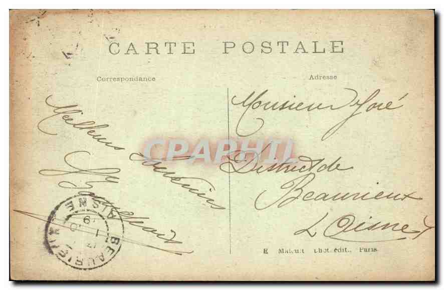CPA Bois de Vincennes Le Temple Grec — Rückseite