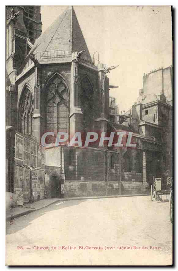 CPA Chevet de l'Eglise St Gervais (XVIe siecle) Rue des Barres