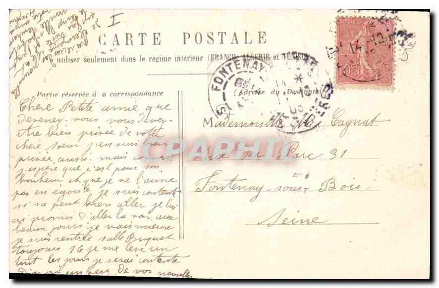 CPA Paris Palais du Luxembourg — Rückseite
