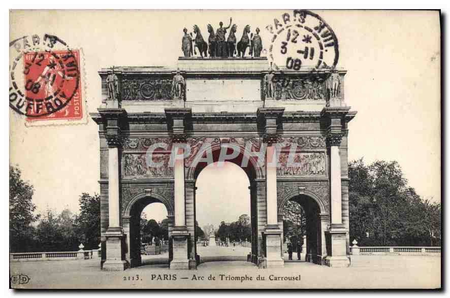 CPA Paris Arc de Triomphe du Carrousel