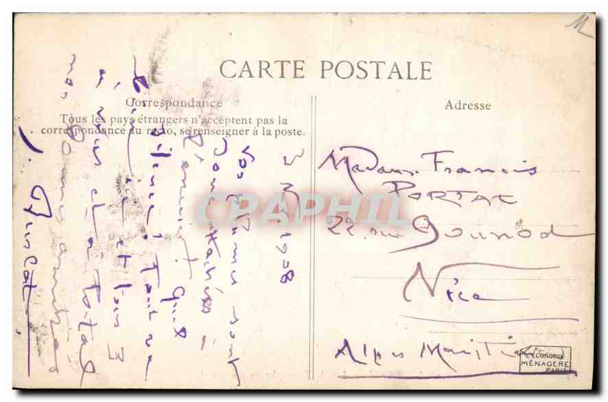 CPA Paris Arc de Triomphe du Carrousel — Rückseite