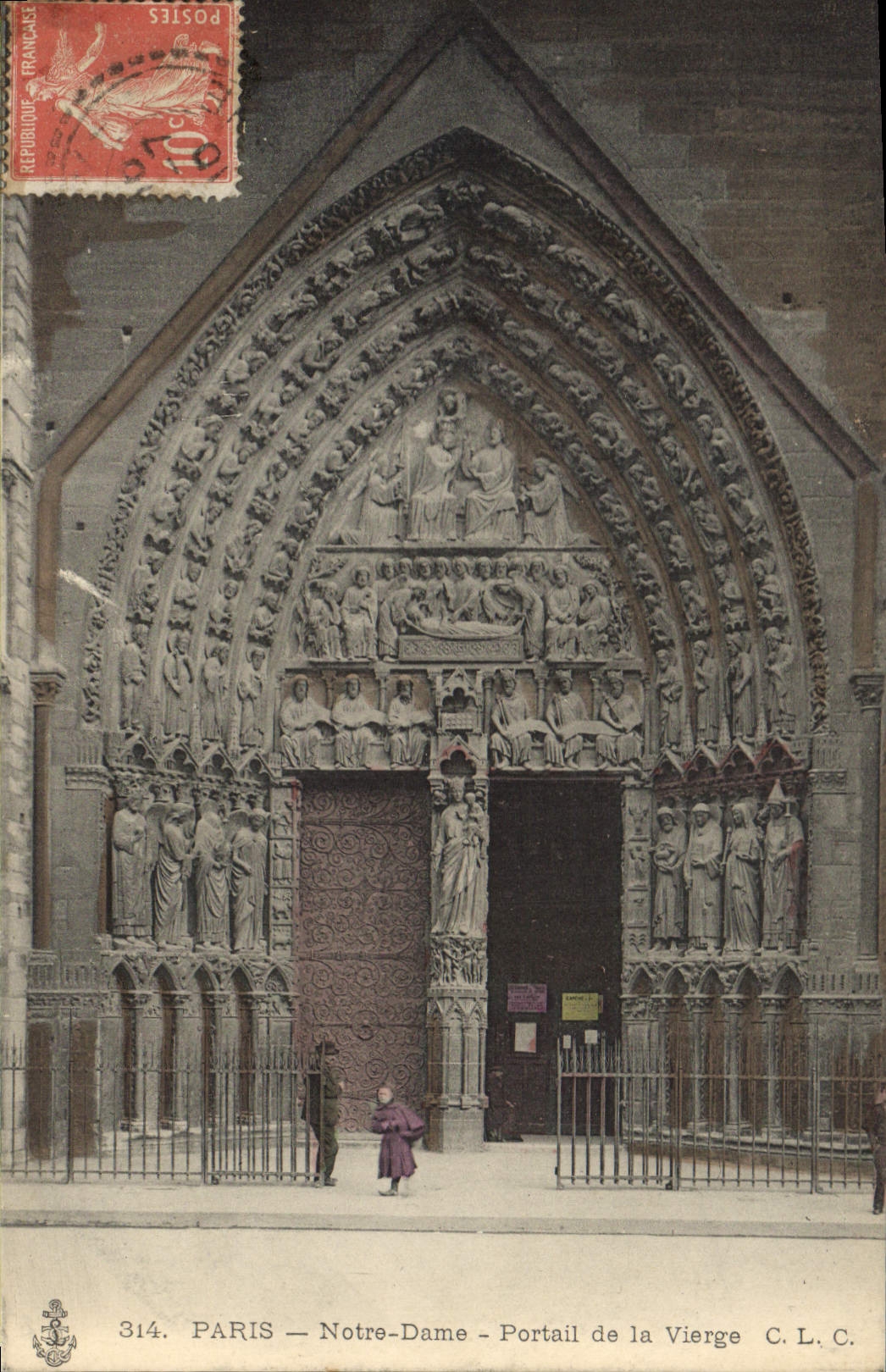 CPA Paris Notre Dame Portail de la Vierge