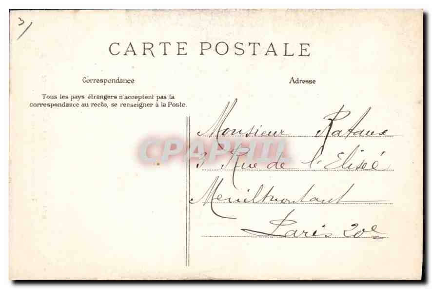 CPA Paris Jardin du Luxembourg Triomphe de Bacchus — Rückseite
