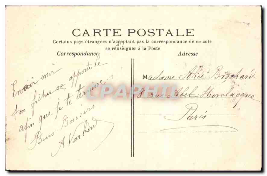 CPA Paris Parc Montsouris Le Lac — Rückseite