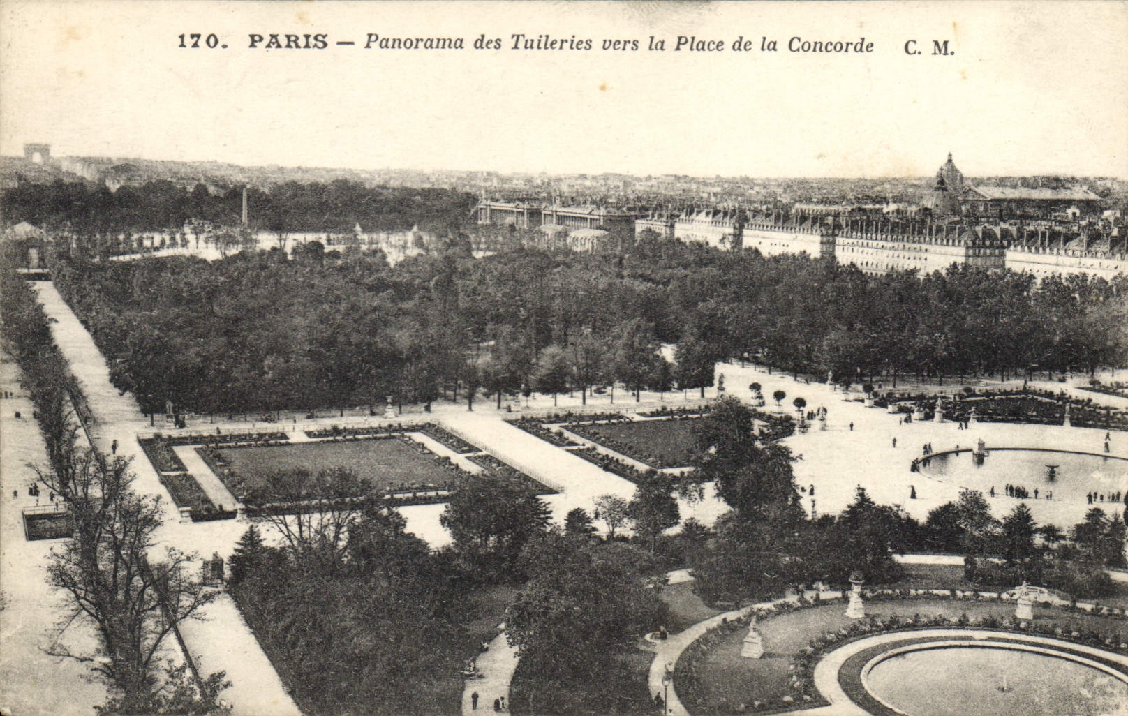 CPA Paris Panorama des Tuilaries vers la Place de la Concorde