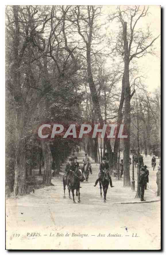 CPA Paris Le Bois de Boulogne Aux Acacias Chevaux