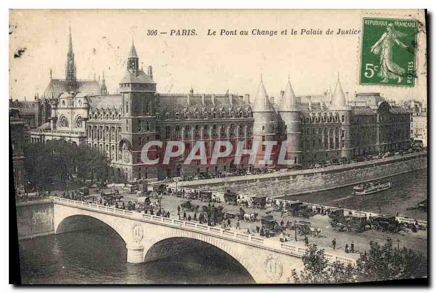 CPA Paris Le Pont au Champ et le Palais de Justice