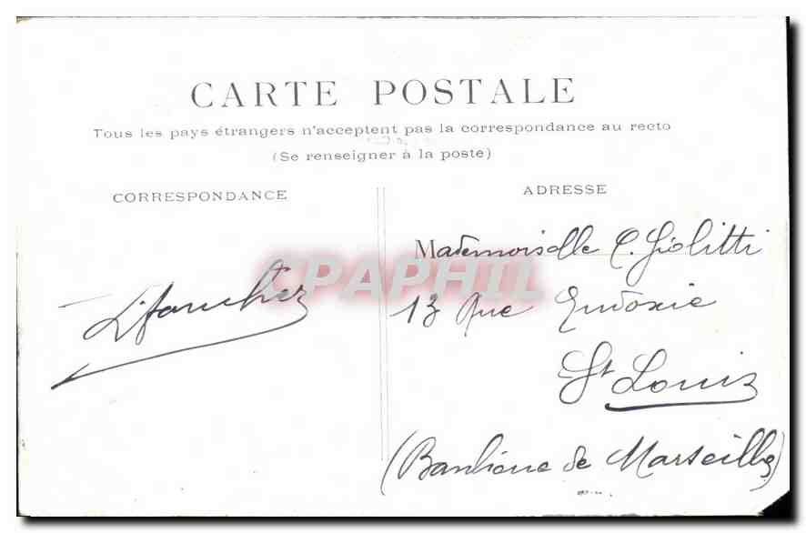 CPA Paris Avenue des Champs Elysees — Rückseite