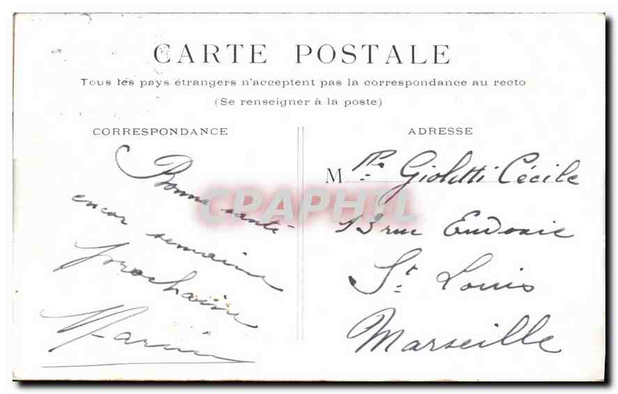 CPA Paris Palais du Luxembourg — Rückseite