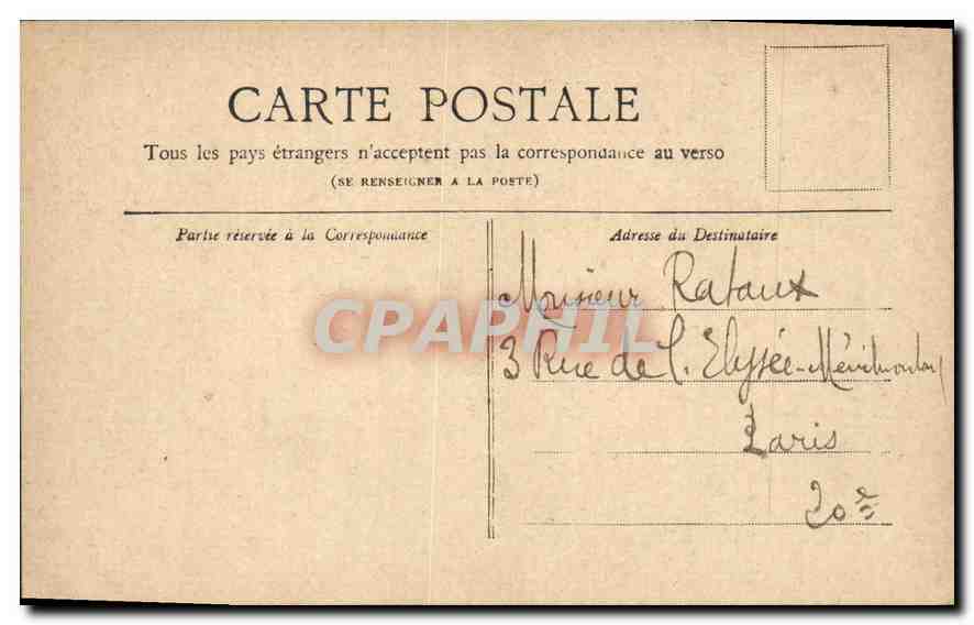 CPA Paris Palais de Justice — Rückseite