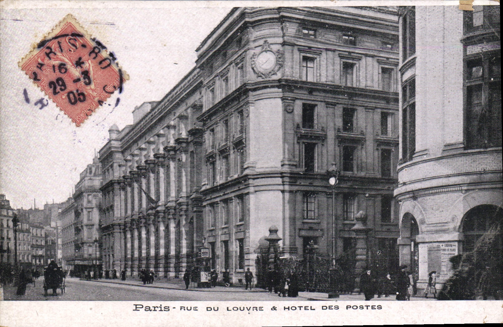 Paris - Rue du Louvre & Hôtel des Postes — éditeur non visible, n° de série non lisible