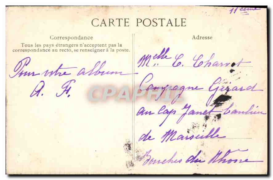 CPA Paris Place de la Bastille Colonne de Juillet — Rückseite