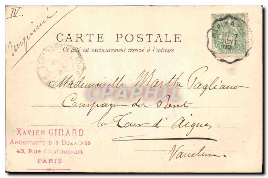 CPA Paris Hotel — Rückseite