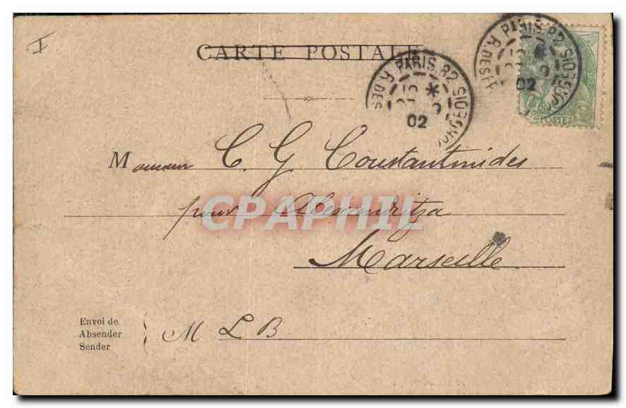 CPA Paris Le Palais de Justice — Rückseite