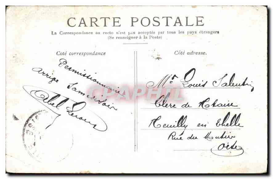 CPA Paris La Colonne Vendome — Rückseite