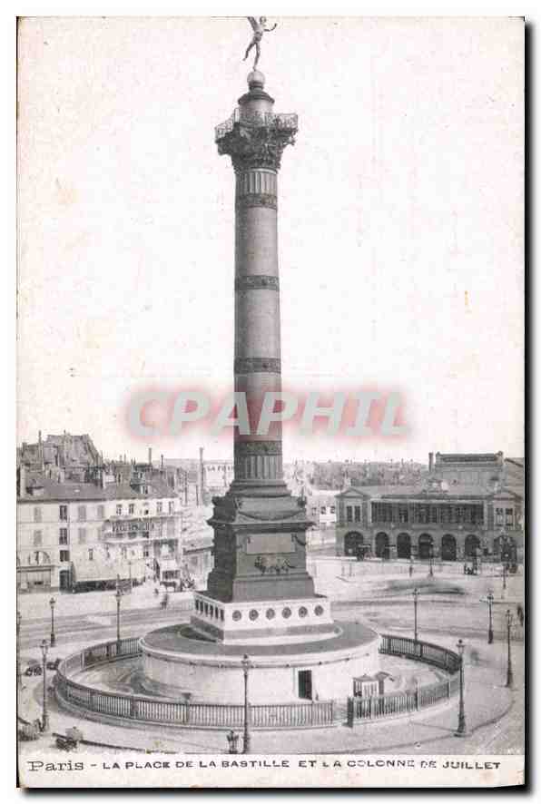 CPA Paris La Place de la Bastille et la Colonne de Juillet