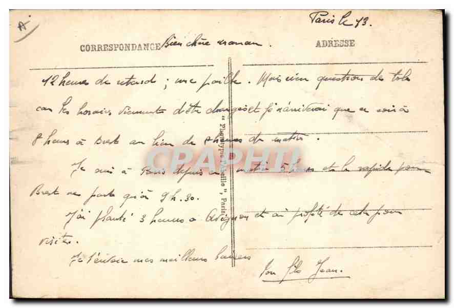CPA Paris La Porte St Martin — Rückseite