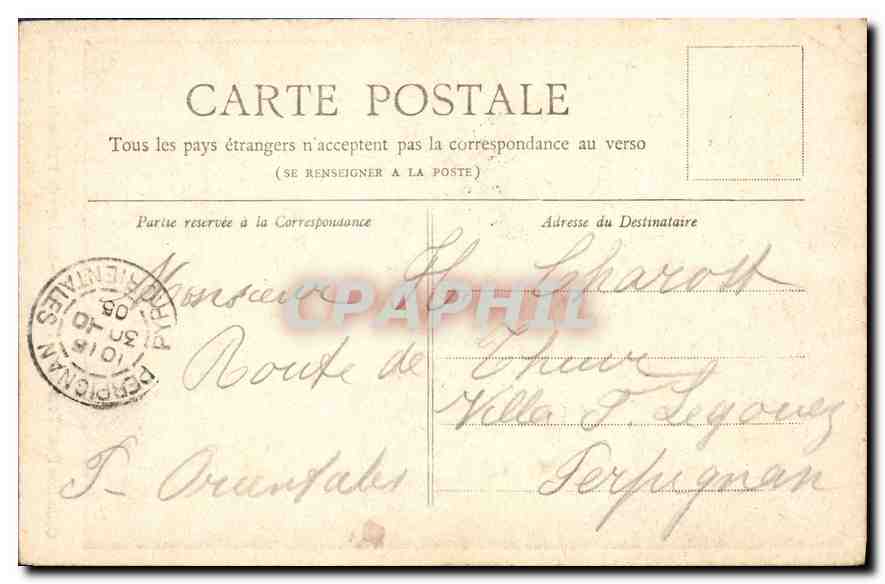 CPA Paris Horloge du Palais de Justice — Verso