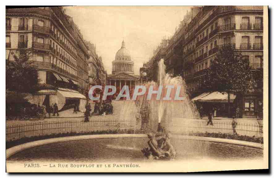 CPA Paris La Rue Soufflot et le Pantheon