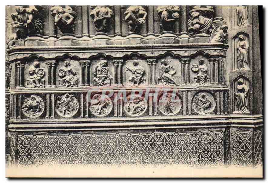 CPA Paris Notre Dame Facade Portail Central