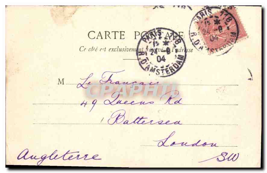 CPA Paris La Fontaine Saint Michel — Rückseite